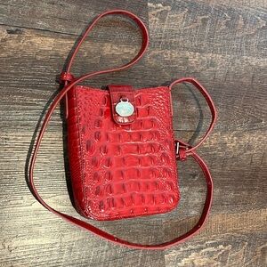 Brahmin Markey / Red Leather Crossbody Bag